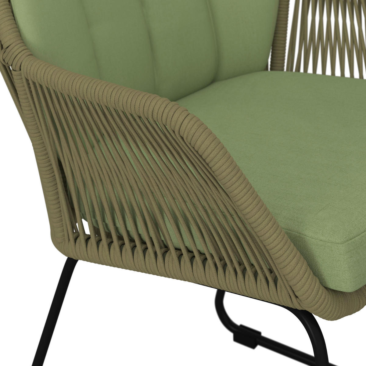 VRTNI SEDEŽ  aluminij, jeklo temno zelena  - črna/bela, Moderno, kovina/umetna masa (59/87/68cm) - Ambia Garden