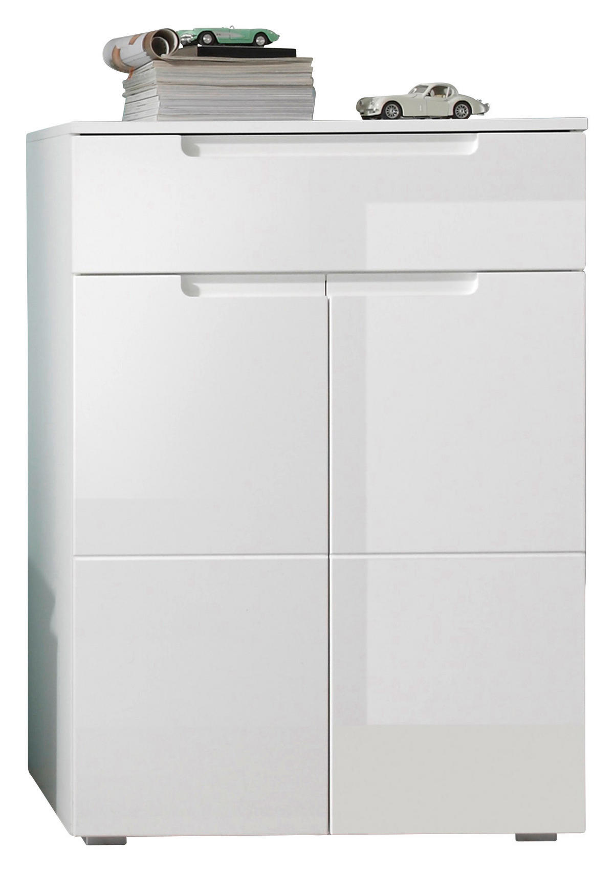 OMARA ZA ČEVLJE bela - srebrne barve/bela, Basics, leseni material (70/101/40cm) - Xora