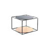 SIDOBORD i metall, trämaterial 50/50/36 cm  - brun/svart, Basics, metall/trämaterial (50/50/36cm) - Kayoom