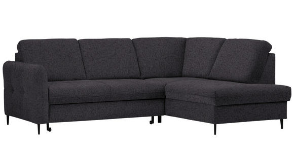 ECKSOFA in Chenille Dunkelbraun  - Dunkelbraun/Schwarz, MODERN, Holz/Textil (241/184cm) - Carryhome