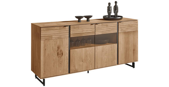 SIDEBOARD Eichefarben  192/94/44 cm  - Eichefarben/Anthrazit, Natur, Glas/Holz (192/94/44cm) - Valnatura