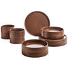 KOMBISERVICE Kyoto 12-teilig  - Braun, Trend, Keramik - Novel