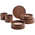 KOMBISERVICE Kyoto 12-teilig  - Braun, Trend, Keramik - Novel