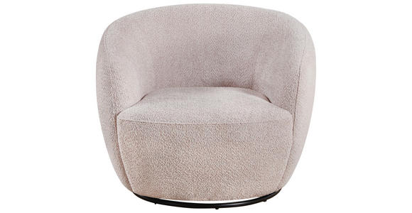SESSEL Bouclé Rosa - Schwarz/Rosa, Design, Textil/Metall (84/73/84cm) - Carryhome