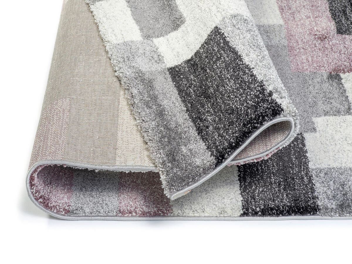 WEBTEPPICH 240/340 cm Astor Grid Grau, Flieder  - Flieder/Grau, Design, Textil (240/340cm) - Novel