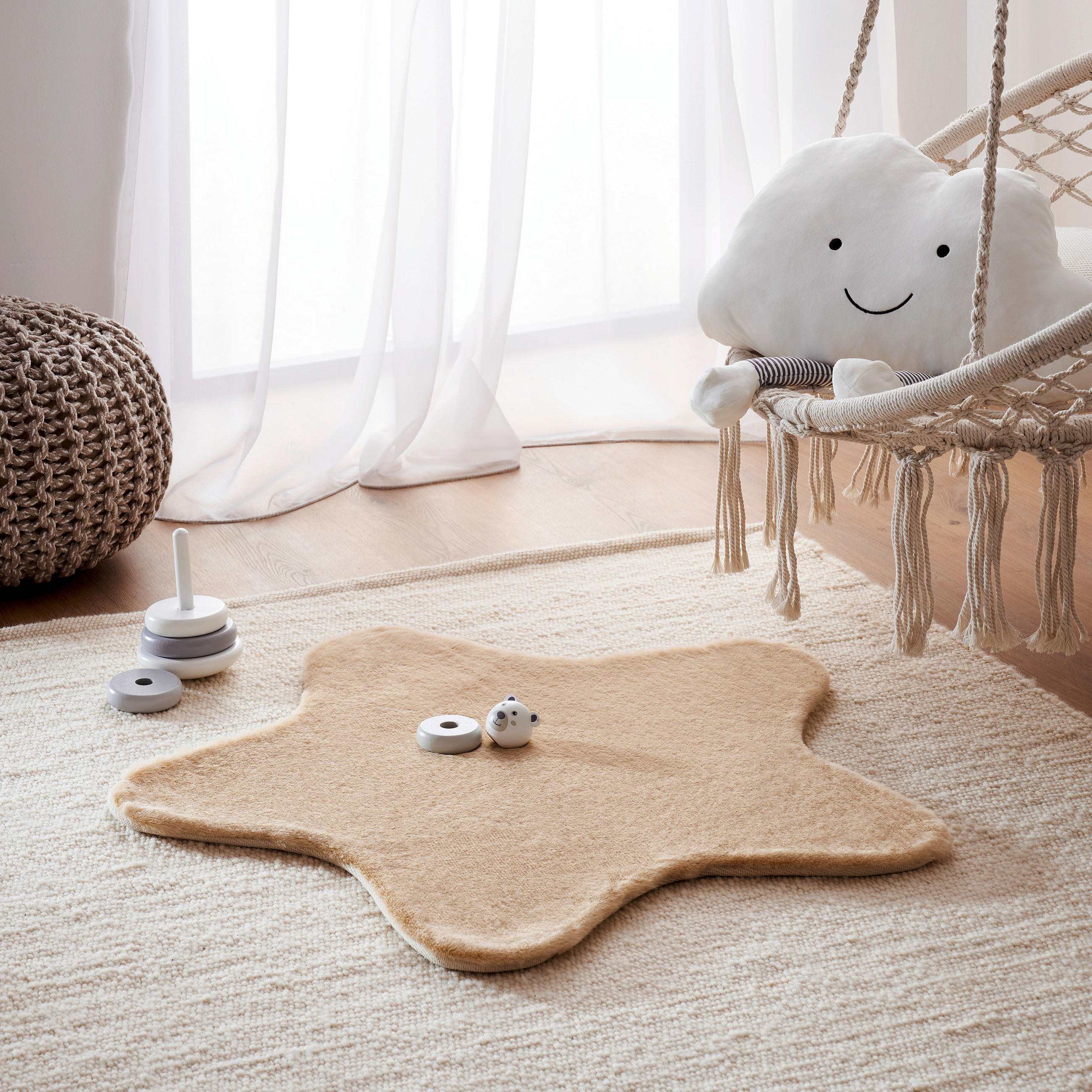 KINDERTEPPICH 80/80 cm  - Beige, Basics, Textil (80/80cm) - Ben'n'jen