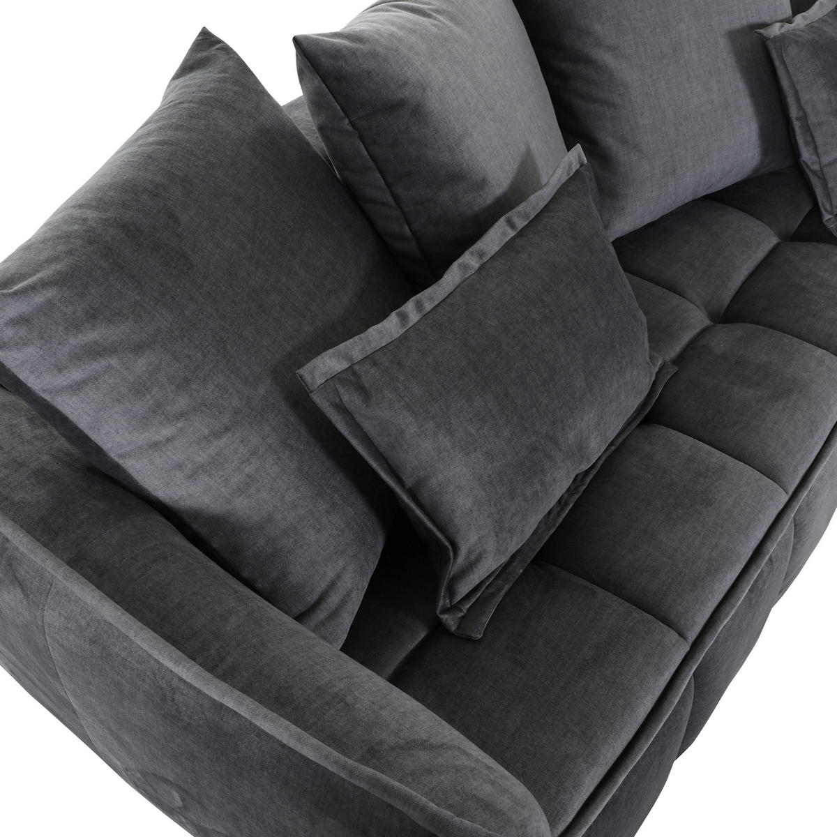 SCHLAFSOFA in Flachgewebe Dunkelgrau  - Dunkelgrau/Schwarz, Konventionell, Kunststoff/Textil (250/70/118cm) - MID.YOU