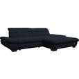 ECKSOFA in Mikrofaser Dunkelgrau  - Dunkelgrau/Schwarz, Design, Textil/Metall (290/198cm) - Xora