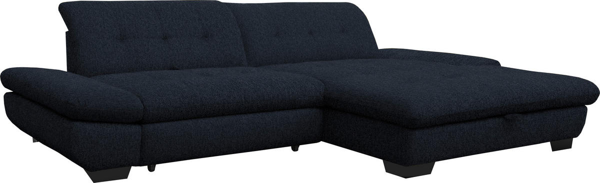 ECKSOFA in Mikrofaser Dunkelgrau  290/198 cm  - Dunkelgrau/Schwarz, Design, Textil/Metall (290/198cm) - Xora