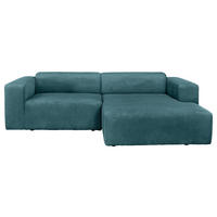 ECKSOFA BASMA in Cord Petrol  175/298 cm  - Petrol/Schwarz, Design, Kunststoff/Textil (175/298cm) - P & B