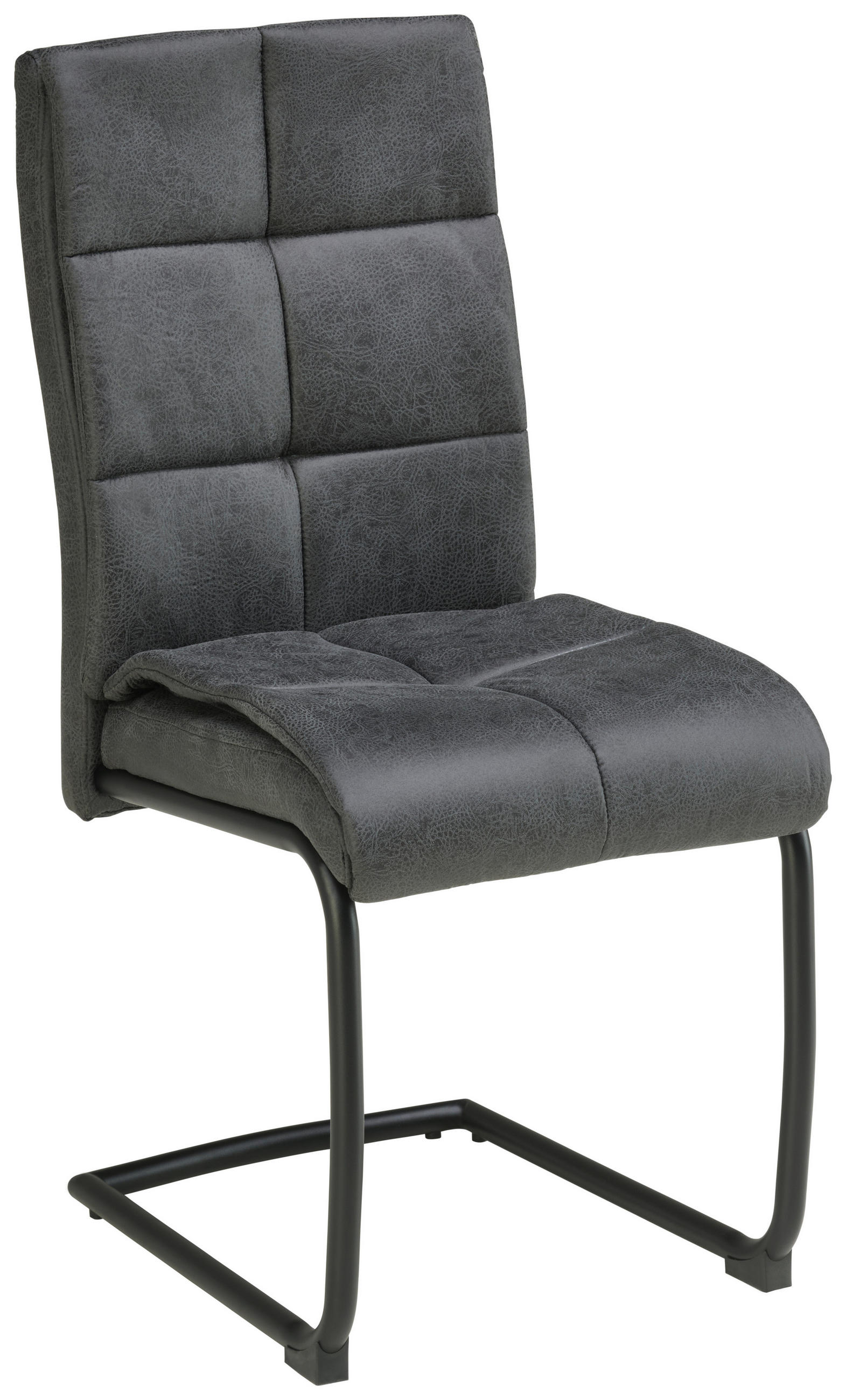 SCHWINGSTUHL  in Eisen Mikrofaser  - Dunkelgrau/Schwarz, LIFESTYLE, Textil/Metall (38/97/45cm) - Livetastic