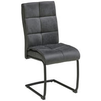 SCHWINGSTUHL  in Eisen Mikrofaser  - Dunkelgrau/Schwarz, LIFESTYLE, Textil/Metall (38/97/45cm) - Livetastic