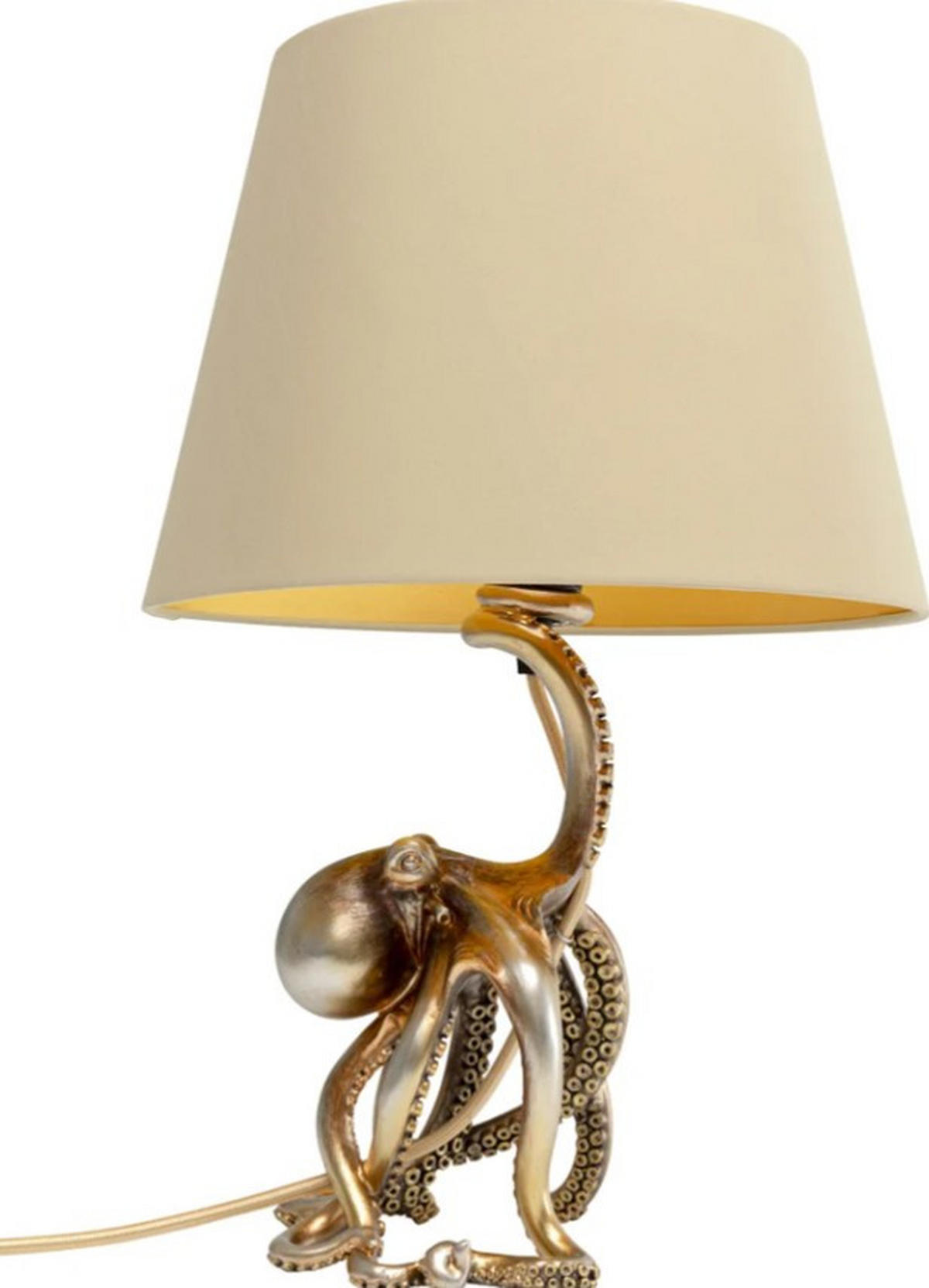 TISCHLEUCHTE 30/44/30 cm   - Beige/Goldfarben, LIFESTYLE, Kunststoff (30/44/30cm) - Kare-Design