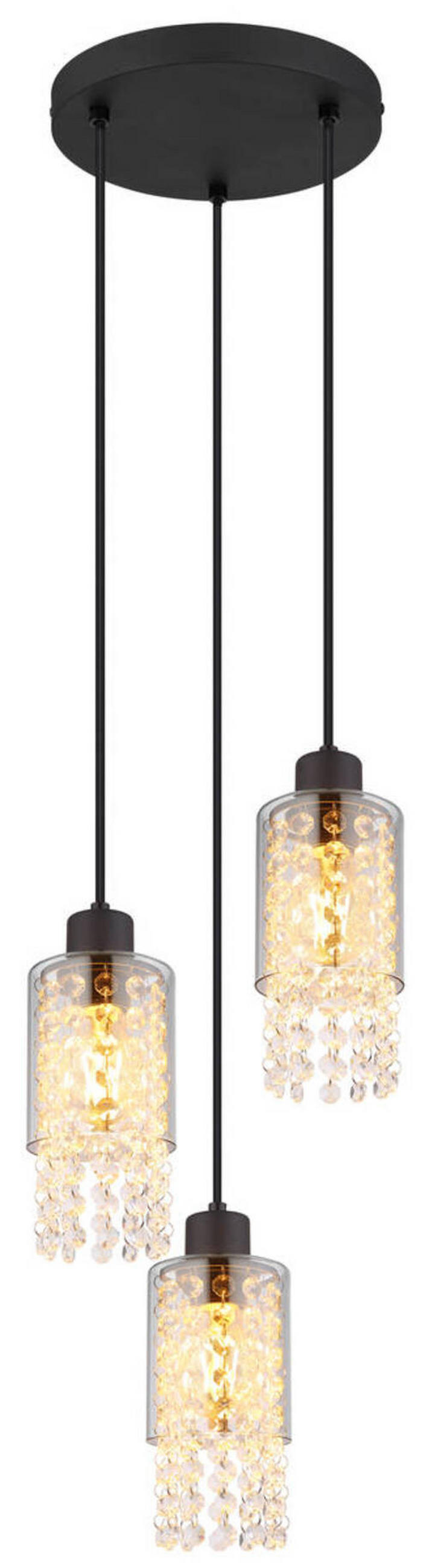 LAMPĂ SUSPENDATĂ 25/120 cm  - străveziu/negru, Konventionell, plastic/sticlă (25/120cm) - Globo