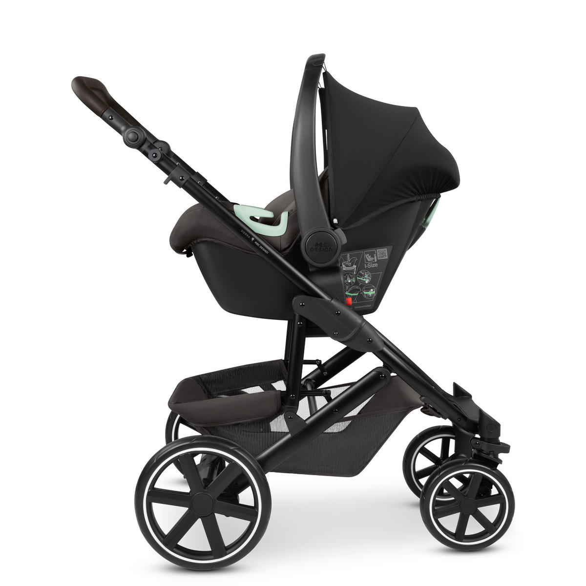 KINDERWAGENSET  Sierra All in One  Nut  - Anthrazit/Graubraun, Basics, Metall (58,5cm) - ABC Design