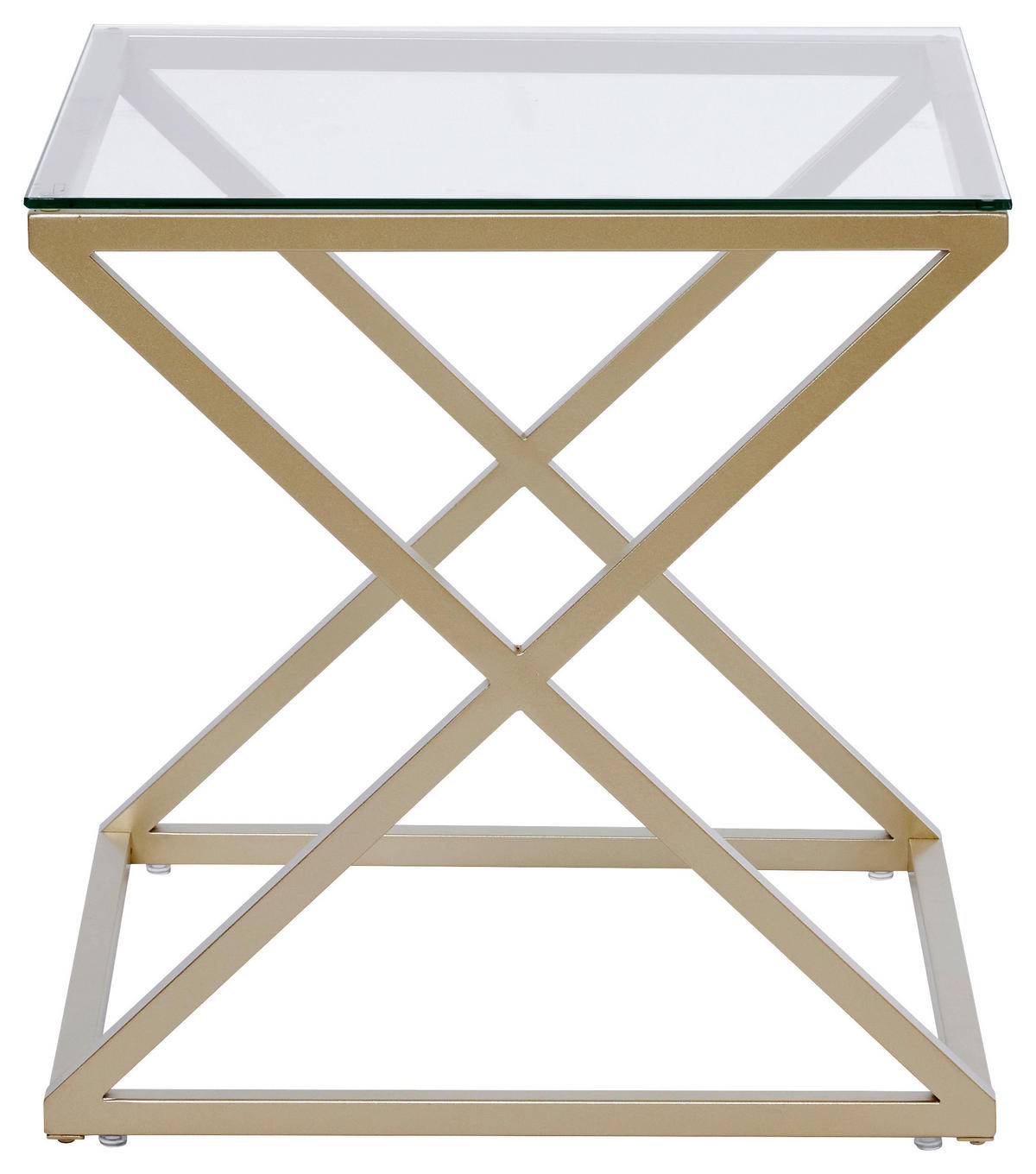 BEISTELLTISCH 50/50/50 cm Klar, Goldfarben  - Klar/Goldfarben, MODERN, Glas/Metall (50/50/50cm) - Livetastic