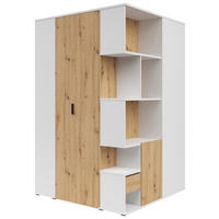 ECKKLEIDERSCHRANK 136/216/135 cm  - Weiss/Eiche Artisan, Konventionell, Holzwerkstoff (136/216/135cm) - Xora