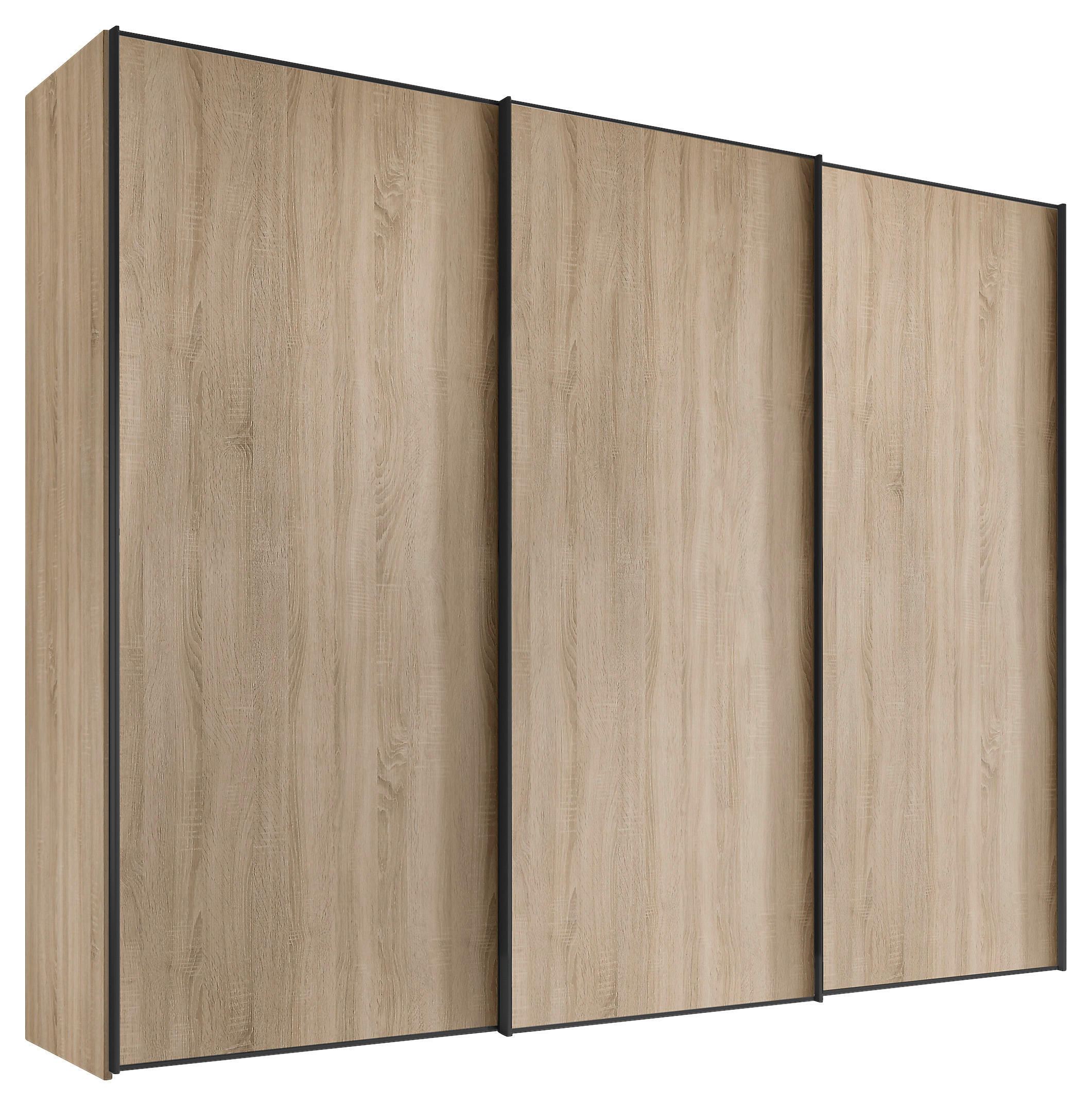 SCHWEBETÜRENSCHRANK 280/222/68 cm 3-türig Sonoma Eiche  - Graphitfarben/Sonoma Eiche, Design, Holzwerkstoff/Metall (280/222/68cm) - Moderano