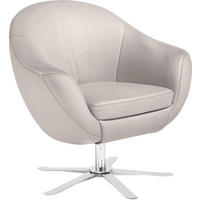 COCKTAILSESSEL - Chromfarben/Hellgrau, Design, Leder/Metall (84/82/71cm) - Joop!