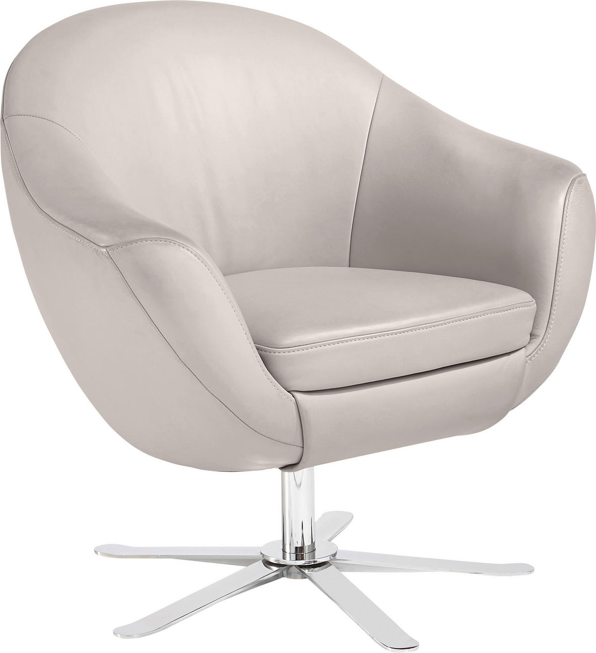 COCKTAILSESSEL - Chromfarben/Hellgrau, Design, Leder/Metall (84/82/71cm) - Joop!