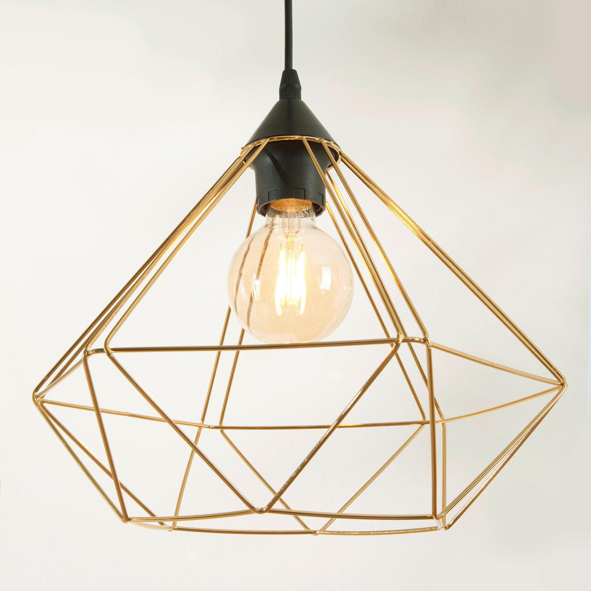 Lampă Suspendată 32,5/110 cm  - negru/alămiu, Trend, metal (32,5/110cm) - Marama