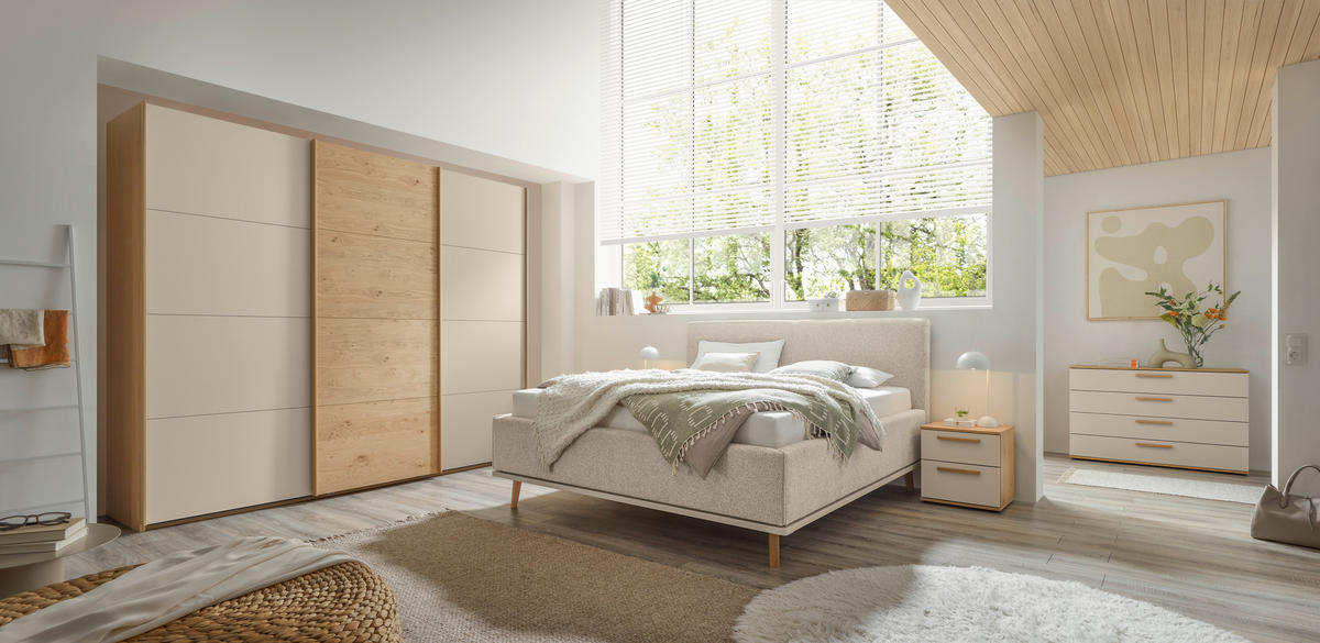 NACHTSCHRANK 46/48,6/46 cm  - Sandfarben/Eichefarben, Design, Holz/Holzwerkstoff (46/48,6/46cm) - Musterring