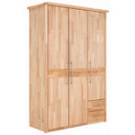 DREHTÜRENSCHRANK 141/215/65 cm 3-türig  - Chromfarben/Erlefarben, Natur, Holz/Metall (141/215/65cm) - Linea Natura