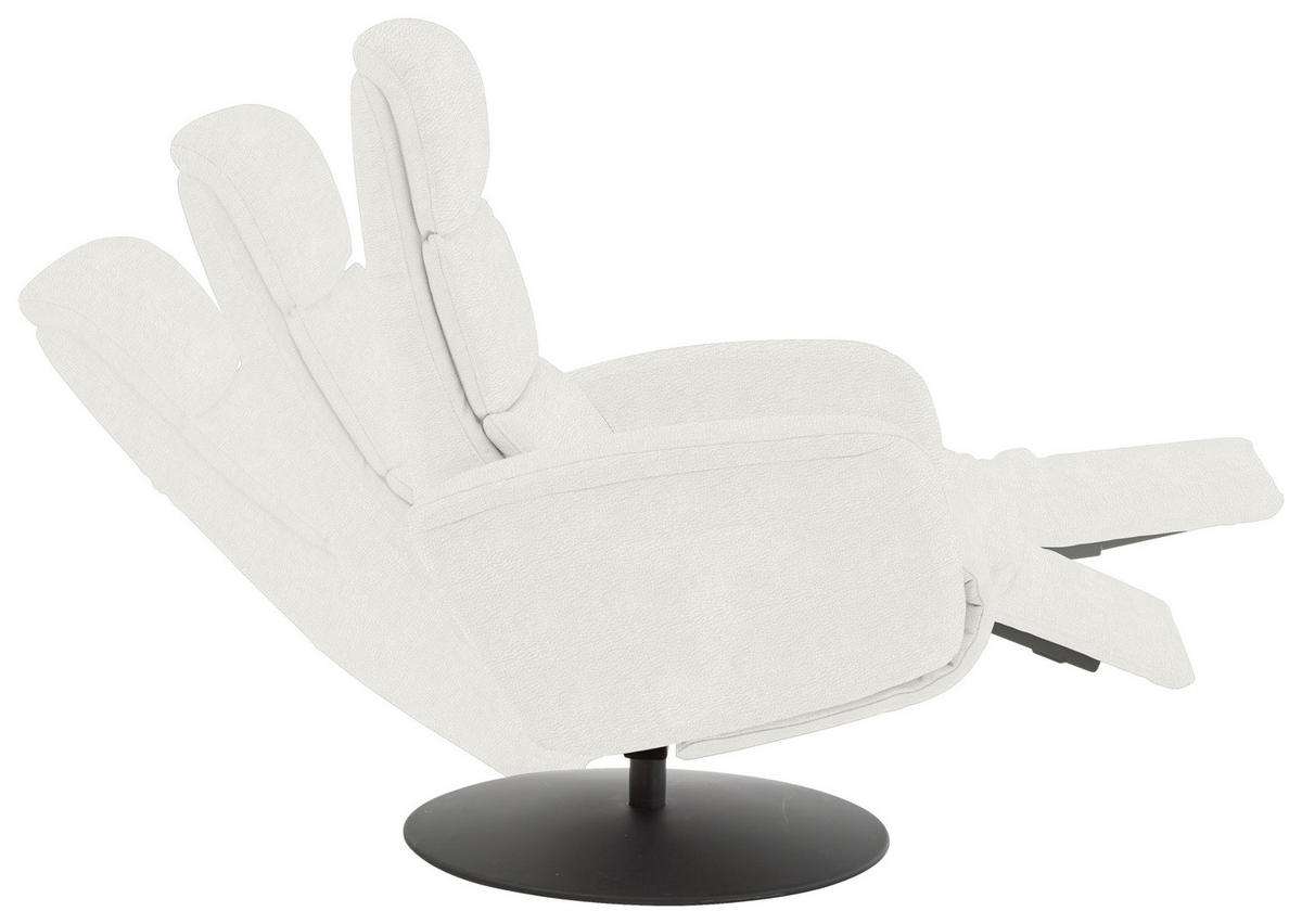 RELAXSESSEL in Leder Weiss  - Weiss/Schwarz, Design, Leder/Metall (76/108/86cm) - Dieter Knoll