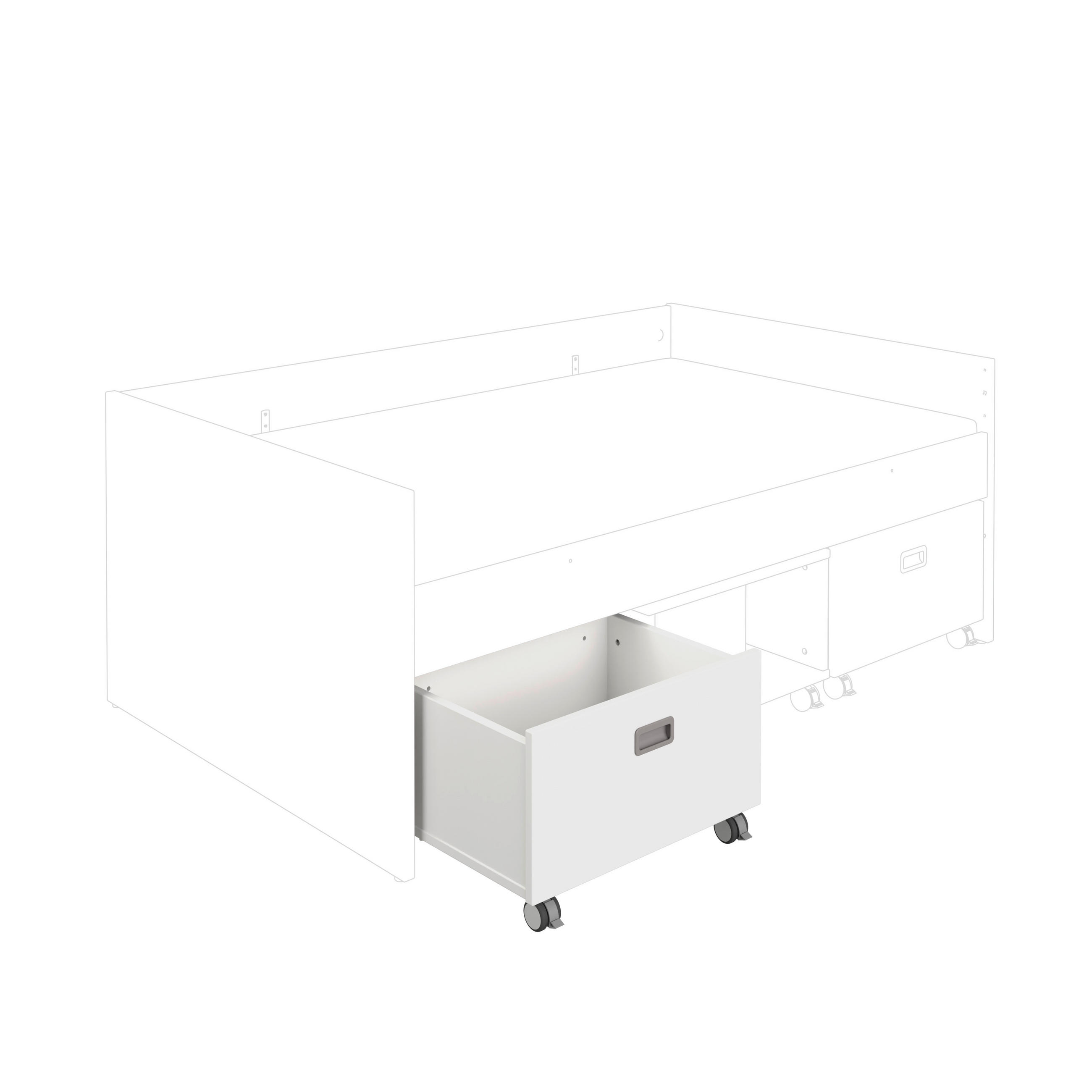 ROLLBOX     - Weiß, KONVENTIONELL, Holzwerkstoff (65/40/47cm) - Paidi