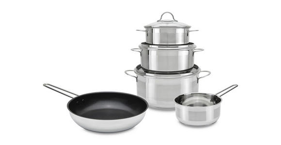 KOCHTOPFSET VERONA 5-teilig - Klar/Edelstahlfarben, Basics, Glas/Kunststoff - Homeware Profession.