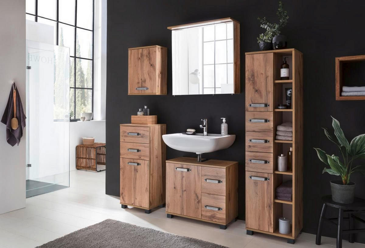 SPIEGELSCHRANK 70,5/72,3/15,75-23,7 cm  - Eichefarben, Basics, Glas/Holzwerkstoff (70,5/72,3/15,75-23,7cm) - MID.YOU