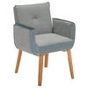 ARMLEHNSTUHL  in Webstoff, Mikrofaser  - Dunkelgrau/Eichefarben, Design, Holz/Textil (67/86/67cm) - Linea Natura
