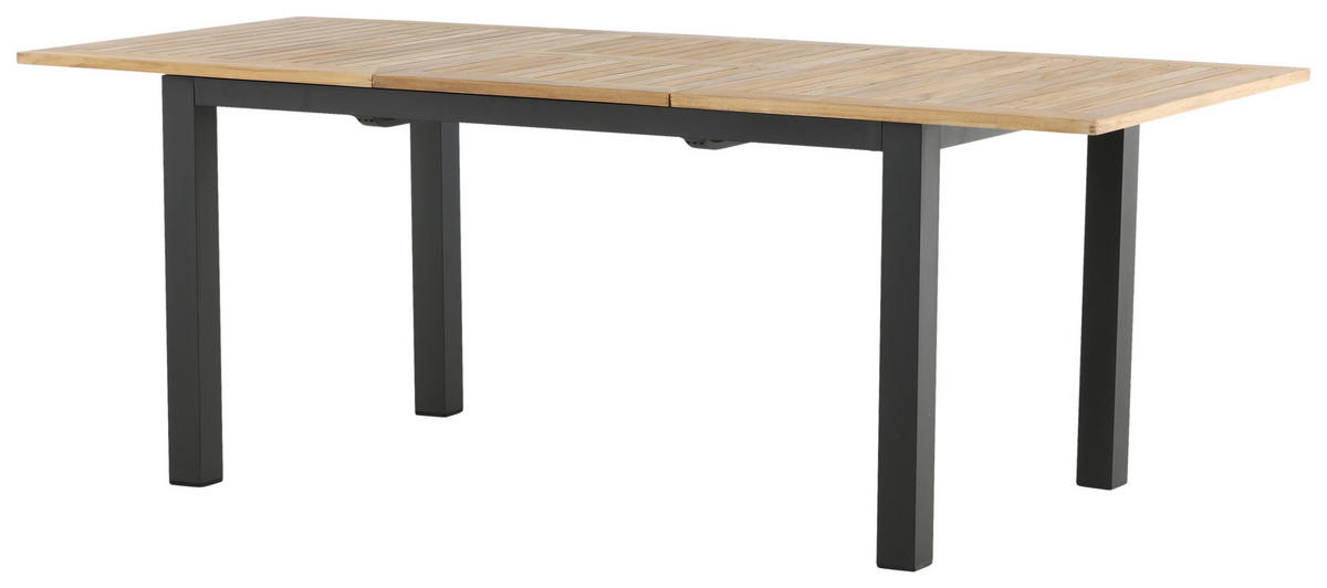 UTEBORD trä, metall rektangulär  - teakfärg/svart, Klassisk, metall/trä (210/90/75cm) - Gardenson