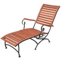 DECKCHAIR 62/89/136 cm Eukalyptusholz  - Schwarz/Braun, MODERN, Holz/Metall (62/89/136cm) - Gardenson