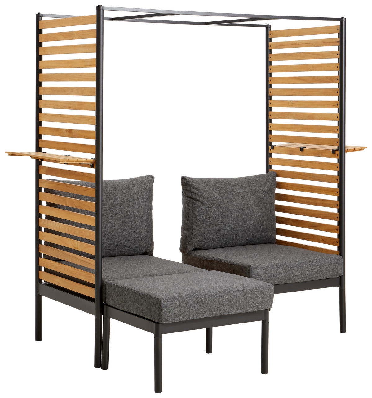 BALKONSET   - Anthrazit/Schwarz, Design, Holz/Textil (169/170,5/77cm) - Ambia Garden