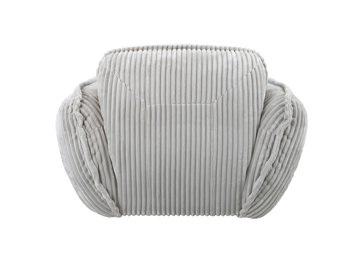 SESSEL in Cord Silberfarben  - Silberfarben/Schwarz, MODERN, Kunststoff/Textil (123/87/120cm) - Trendmanufaktur