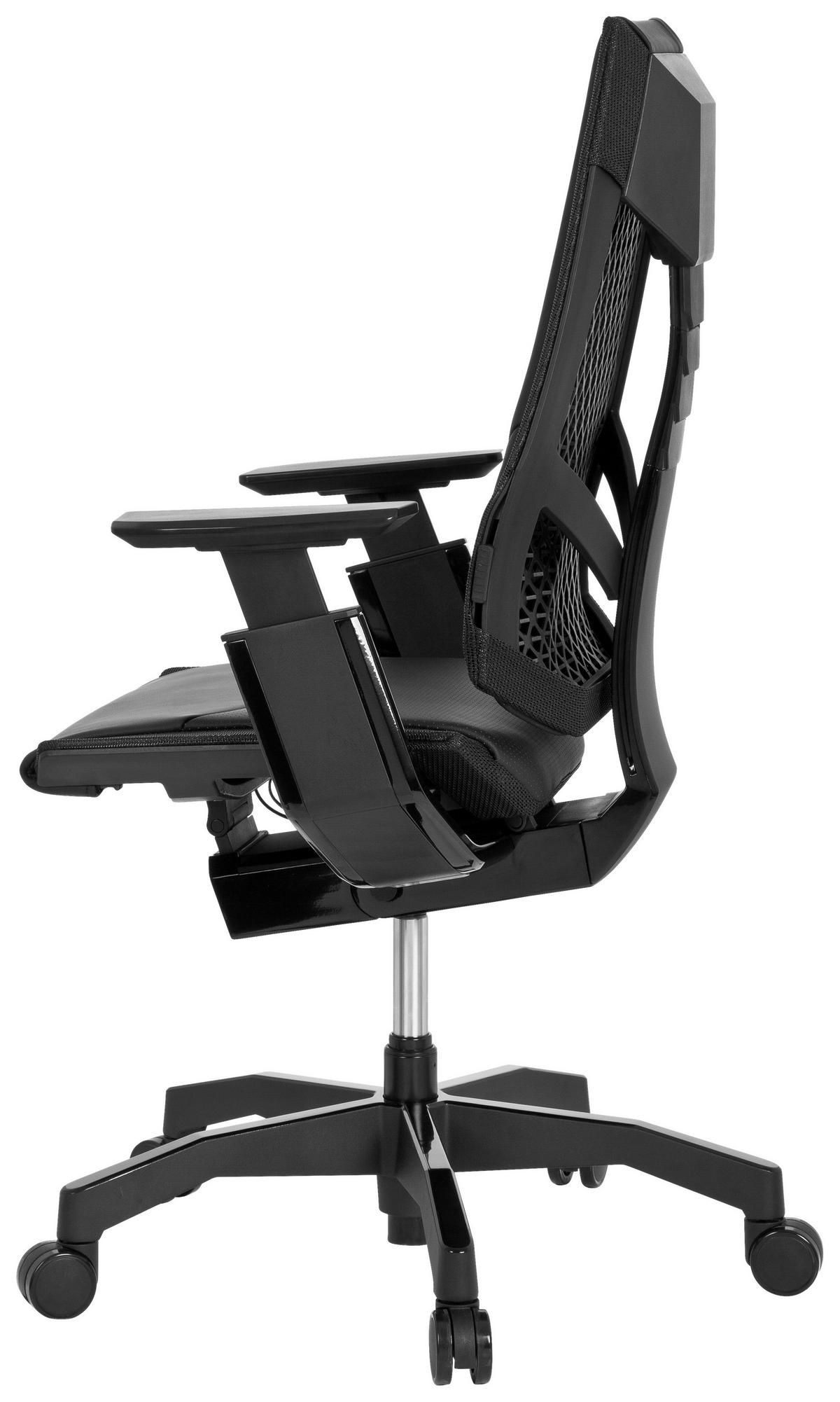 DREHSTUHL Schwarz  - Schwarz, MODERN, Leder/Kunststoff (57/119/46cm) - MID.YOU