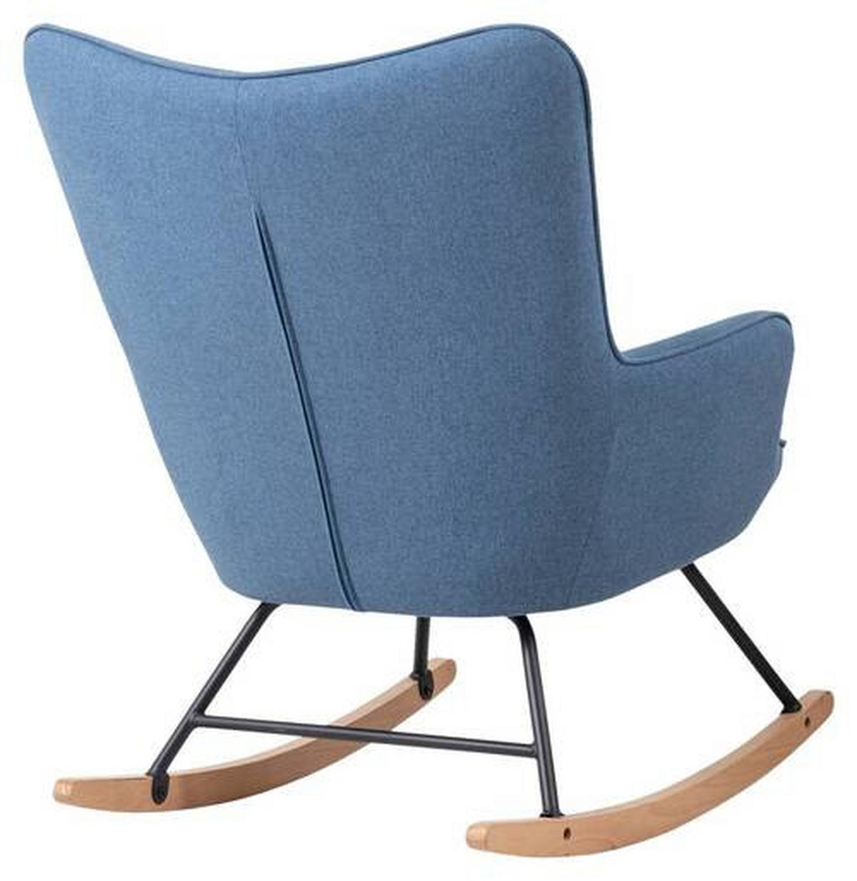 SCHAUKELSESSEL Webstoff Blau    - Blau/Buchefarben, MODERN, Holz/Textil (72/92/92cm) - MID.YOU