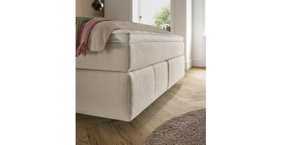 BOXSPRINGBETT 180/200 cm,  in Creme, H2 + H3 = mittel + fest  - Creme, KONVENTIONELL, Kunststoff/Textil (180/200cm) - Voleo