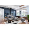 ECKSOFA in Chenille Grau  - Schwarz/Grau, MODERN, Textil/Metall (185/256cm) - Stylife