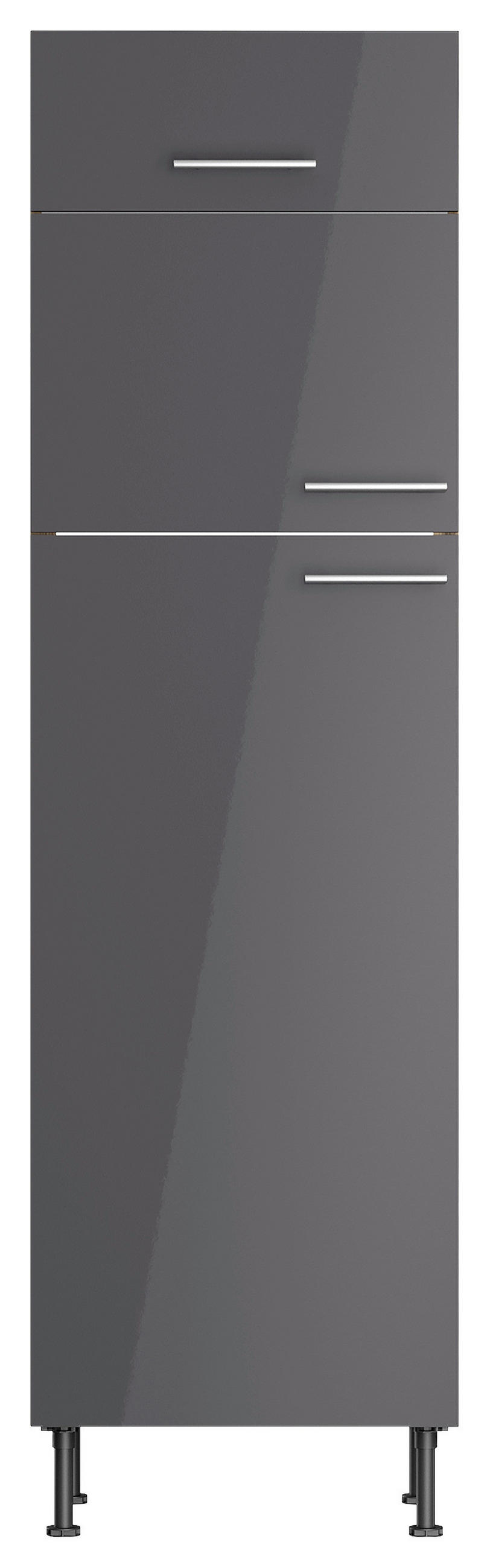 GERÄTEUMBAUSCHRANK 60/211,8/58,1 cm  in Anthrazit, Wildeiche  - Wildeiche/Edelstahlfarben, Basics, Holzwerkstoff/Metall (60/211,8/58,1cm) - Optifit