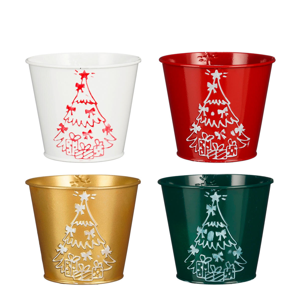 KVETINÁČ kov, 12/12/10 cm - viacfarebná, Basics, kov (12/12/10cm)