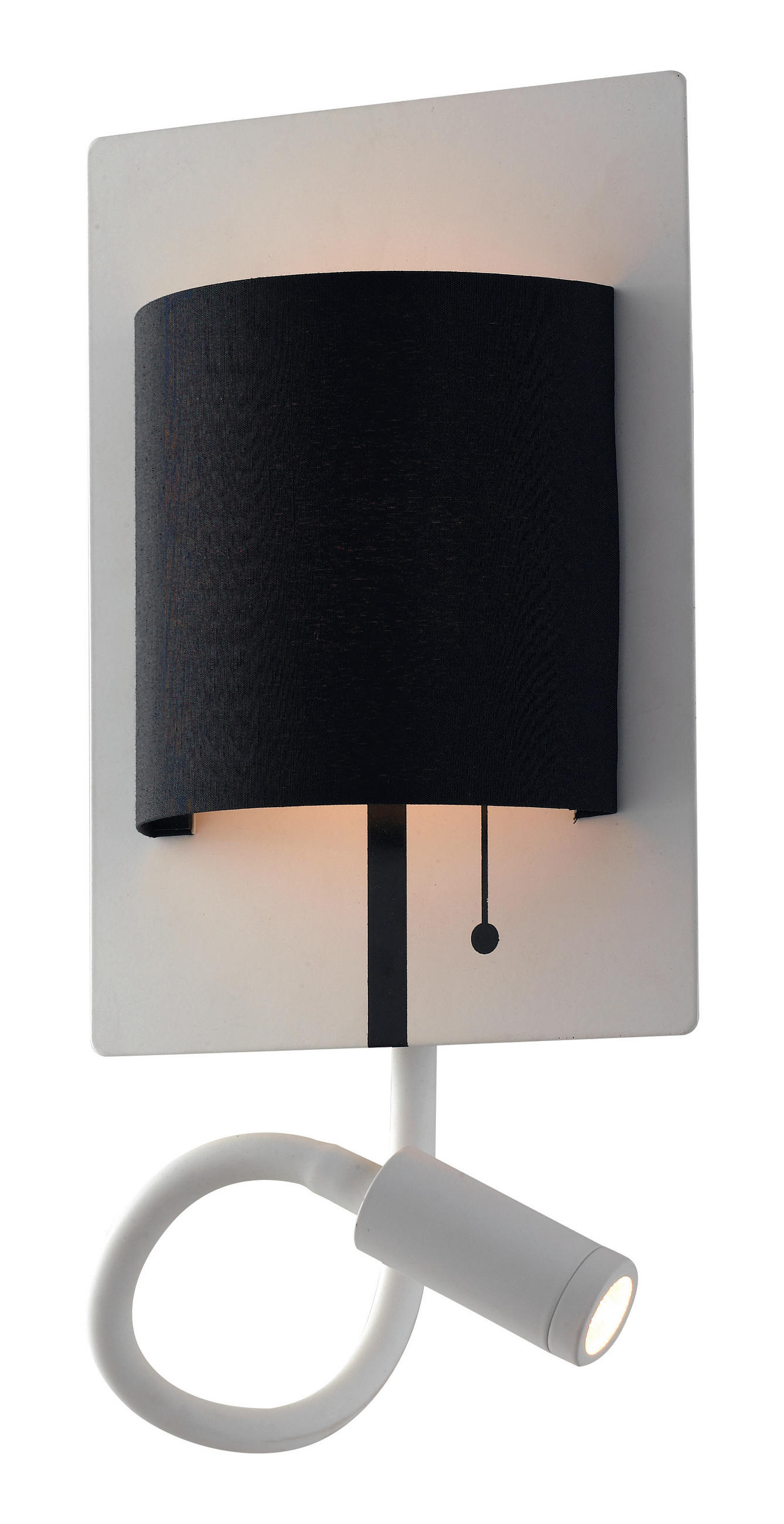 LED-WANDLEUCHTE 18/16/35 cm   - Schwarz/Weiß, Design, Textil/Metall (18/16/35cm)