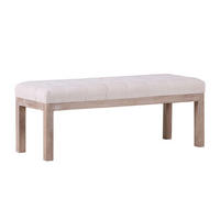 SITZBANK 120/45/43 cm Braun, Beige Mangoholz massiv  - Beige/Braun, LIFESTYLE, Holz/Textil (120/45/43cm) - Landscape