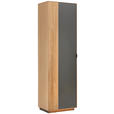 GARDEROBENSCHRANK  in 60,1/200/42 cm  - Eichefarben/Schwarz, Natur, Holz/Holzwerkstoff (60,1/200/42cm) - Linea Natura