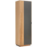 GARDEROBENSCHRANK  in 60,1/200/42 cm  - Eichefarben/Schwarz, Natur, Holz/Holzwerkstoff (60,1/200/42cm) - Linea Natura