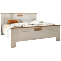 BETT 180/200 cm,  in Weiß, Eiche Bianco,  - Eiche Bianco/Weiß, LIFESTYLE (180/200cm) - Landscape