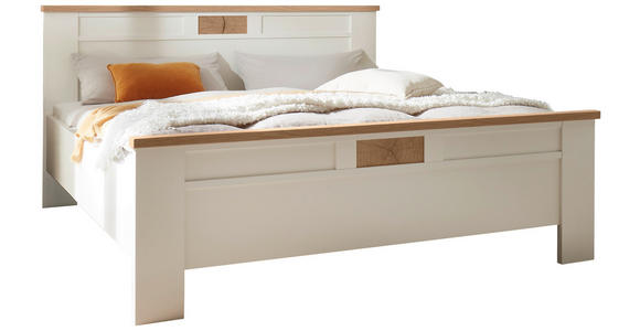 BETT 180/200 cm,  in Weiß, Eiche Bianco,  - Eiche Bianco/Weiß, LIFESTYLE (180/200cm) - Landscape