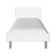 BETT 90/200 cm  in Weiß  - Alufarben/Weiß, Design, Holzwerkstoff/Metall (90/200cm) - Carryhome