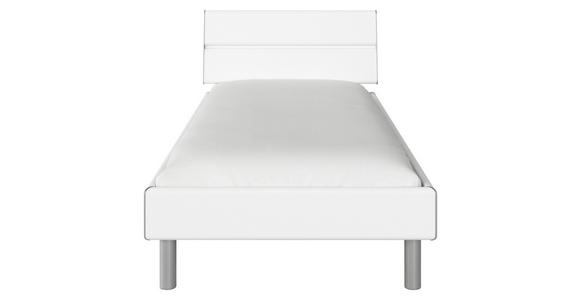 BETT 90/200 cm in Weiß - Alufarben/Weiß, Design, Holzwerkstoff/Metall (90/200cm) - Carryhome